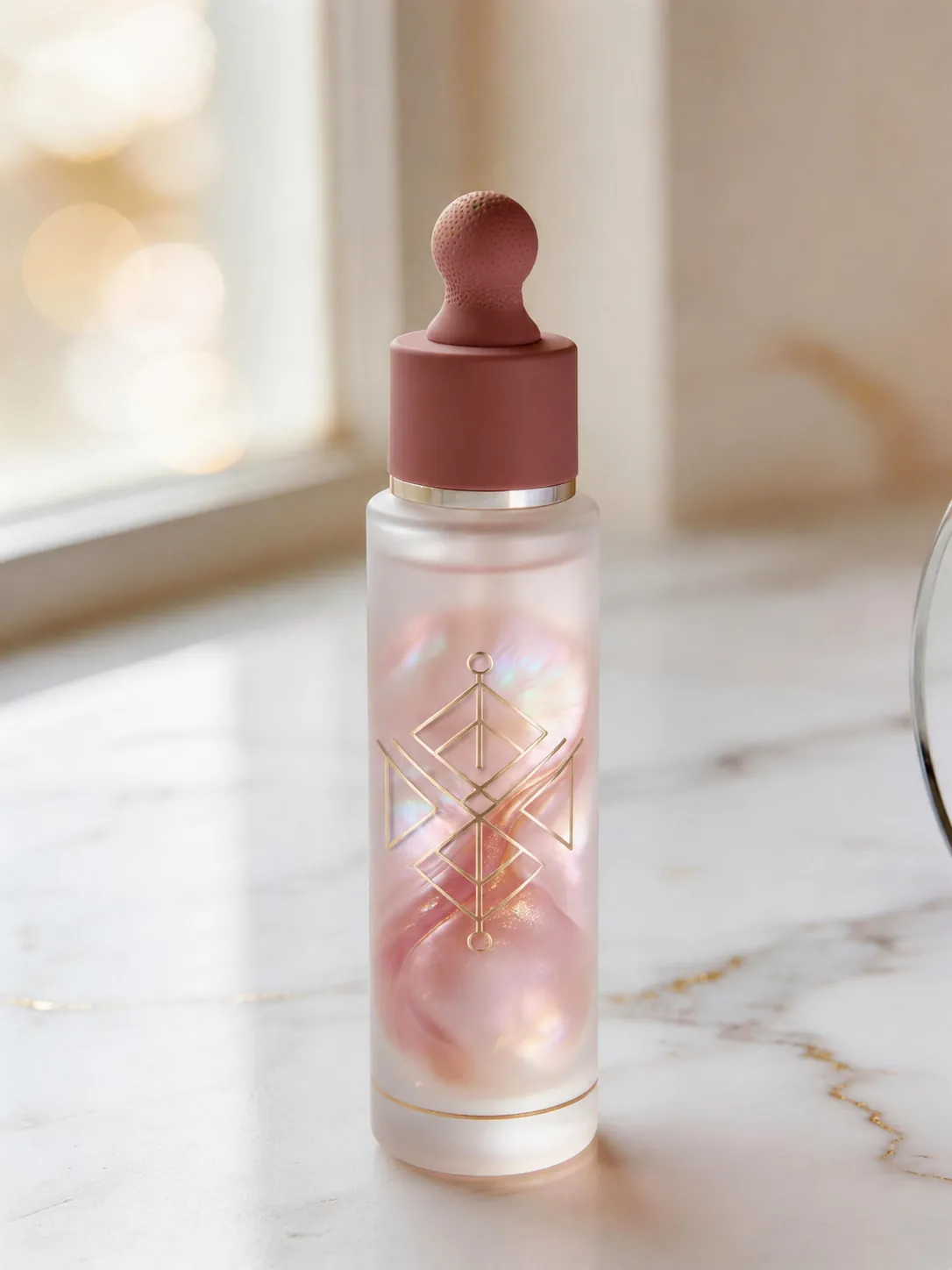 Packshot del siero su marmo